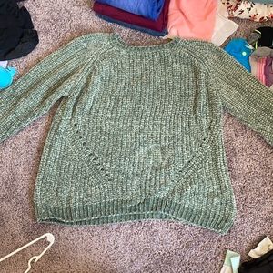 Green knitted sweater